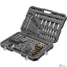 Набор инструментов, 1/2", 1/4", 3/8", CrV, S2, пластиковый кейс, 216 предметов// Denzel [15807]