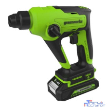 Greenworks GD24SDS1K2 Перфоратор аккумуляторный бесщеточный, 1,2 ДЖ, 24V, c АКБ 2Ач и ЗУ, в сумке [3803107UA]