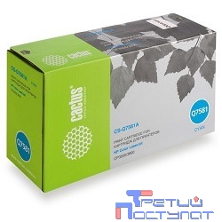 CACTUS Q7581A Картридж (CS-Q7581A) для HP Color LaserJet CP3505/ 3800, голубой (6000стр.)