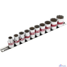 Rexant (12-8304) Набор торцевых головок 1/2, двенадцатигранные, CrV, 10 шт., 10-24мм