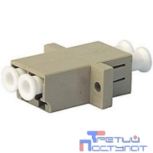 Hyperline FA-P11Z-DLC/­DLC-N/­WH-BG Оптический проходной адаптер LC-LC, MM, duplex, корпус пластиковый, бежевый, белые колпачки