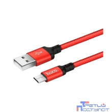 HOCO HC-62912 X14/ USB кабель Micro/ 2m/ 1.7A/ Нейлон/ Red&Black