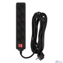 PC PET Сетевой фильтр AP01006-5-B 5м (5 розеток, EURO, EURO/RUS), черный {619895}