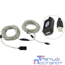 Aopen/Qust Кабель-адаптер USB2.0-repeater, удлинительный активный <Am-->Af> 20м (ACU823-20M) [6938510851345]