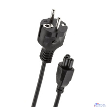 Telecom TP022-1.8-BK Кабель питания для ноутбуков, 3-pin, с заземлением, 220V (Европейский стандарт)1,8m