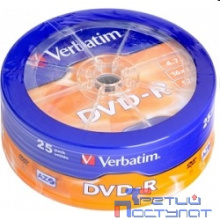 Verbatim Диски DVD-R 4.7Gb 16-х, 25шт. Shrink (43730)