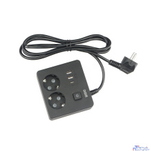 PowerCube Бытовой удлинитель (PC-1B-2M) 2р с/з вык.,3USB, 3500 Вт, 16А, 1.9 м, 3*1,0 (черный) квадрат {22308}