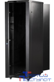 Шкаф коммутационный Lanmaster (TWT-CBB-18U-6X8-G1) 18U 600x800мм пер.дв.стекл металл 2 бок.пан. 800кг черный