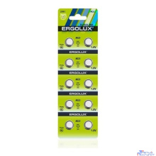 Ergolux AG 3  BL-10 (AG3-BP10, LR41 /LR736 /192 /392 батарейка для часов) (10 шт. в уп-ке)