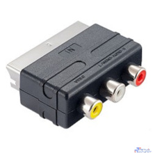 PERFEO Переходник SCART (21 pin) вилка "IN" - 3xRCA розетка, видео + стерео-аудио (A7007)