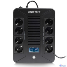 SMARTWATT UPS SAFE PRO LCD 800 {линейно-интерактивный, 800/480 ВА/Вт, напольный/настенный, LCD дисплей, Shuko CEE7/4 - 8 шт. (4 шт. с резервным питанием, 4 шт. - сетевой фильтр}