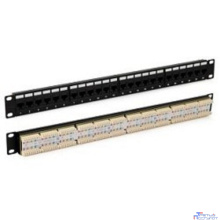 Hyperline PP3-19-24-8P8C-C5E-110D Патч-панель 19", 1U, 24 порта RJ-45, категория 5e, Dual IDC, ROHS, цвет черный