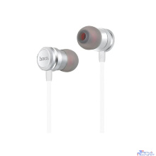 HOCO M16/ Наушники + микрофон/ Кнопка ответа/ 1.2м/ 3.5 mm jack/ Silver
