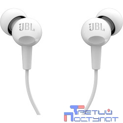 JBL C100SIUWHT наушники вкладыши, белый, проводные Mini jack 3.5 mm