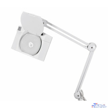 Rexant 31-0513 Лупа на струбцине REXANT, квадратная, 5D, с подсветкой 60 SMD LED, сенсорный регулятор яркости, белая