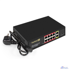 Exegate EX299028RUS Коммутатор неуправляемый ExeGate EDGS-1082D.8PoE-120  21,79W (10-портовый: 8 портов UTP 10/100 Base-Tx с поддержкой IEEE 802.3af (PoE), мощность PoE: 15,4W, суммарно 120W, 2 порта