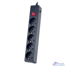 Perfeo Сетевой фильтр "POWER+" PF_A4658, 1,8м, 5 розеток, черный (PF-PP-5/1,8-B)