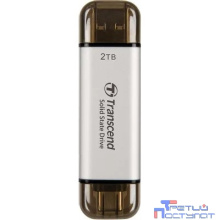 Transcend Portable SSD 2TB USB 10Gbps, Type-C/Type-A, Серебряный