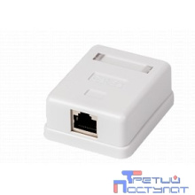 WRline Розетка компьютерная RJ-45, категория 5e, неэкранированная, одинарная, внешняя, Dual IDC, цвет белый