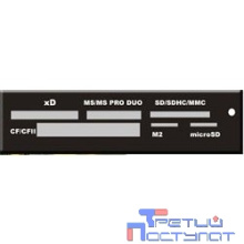 Внешний картридер USB 2.0 Card reader SD/SDHC/MMC/MS/microSD/xD/CF, 3.5" (черный) [GR-116B]