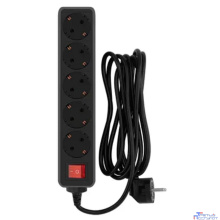 PC PET Сетевой фильтр AP01006-3-B 3м (5 розеток, EURO, EURO/RUS), черный {619894}