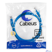 Cabeus PC-UTP-RJ45-Cat.5e-1m-BL Патч-корд U/UTP, категория 5е, 2xRJ45/8p8c, неэкранированный, синий, PVC, 1м