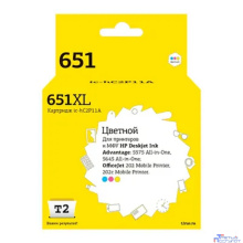 T2 C2P11AE Картридж IC-HC2P11A №651 для HP Deskjet Ink Advantage 5575/5645/OfficeJet 202/202c, цветной