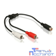 Telecom Кабель-разветвитель(TAV4355-0.2M) 1RCA (F) - 2RCA (M) [6926123462324]
