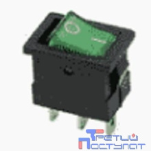 Rexant 36-2173 Выключатель клавишный 12V 15А (3с) ON-OFF зеленый  с подсветкой  Mini