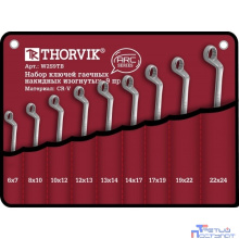 Thorvik W2S9TB Набор ключей гаечных накидных изогнутых серии ARC в сумке, 6-24 мм, 9 предметов