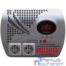 Ресанта АСН-1 000 Н2/1-Ц 63/6/13 Стабилизатор {2 роз, 220В±8%, Габариты 260х200х110, Вес 3,7кг}
