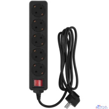PC PET Сетевой фильтр AP01006-1.8-BK 1.8м (5 розеток, EURO, EURO/RUS), черный {619893}