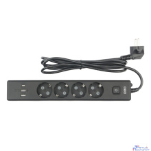 PowerCube Бытовой удлинитель (PC-7B-2M) 4р с/з вык.,3USB, 3500 Вт, 16А, 1.9 м, 3*1,0 (черный) {22313}