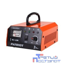 Зарядное устройство PATRIOT BCI-22M [650303425] {Вход.напр. 1ф - 220В ±15%; потреб.мощ 0,7/0,99 кВА; напряжен.зарядки 12/24В; ток зарядки макс. 20/15А; емк.бат. 10-400/10-270 А/ч; вес 1,4 кг.}