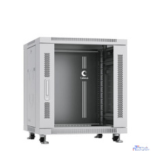 Cabeus SH-05C-12U60/80 Шкаф телекоммуникационный 19" напольный для серверного оборудования 12U 600x800x730mm (ШхГхВ) передняя стеклянная и задняя сплошная металлическая двери, ручка с замком, цвет сер