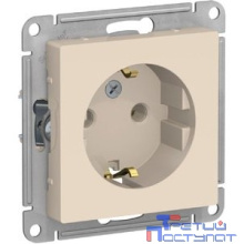 Systeme electric ATN000245 ATLASDESIGN РОЗЕТКА с заземлением со шторками, 16А, механизм, БЕЖЕВЫЙ
