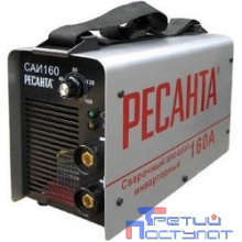 Ресанта САИ 160 65/1 Сварочный аппарат инверторный [65/1] {154В-242В, макс.4,8кВт, 10А-160А, ПВ 70%, напр. холостого хода 80В, напр. 26В, макс. диаметр электрода 4мм, 4,5 кг} 4606059015178