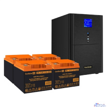 Exegate EX296887RUS Комплект ИБП EX295991RUS + батарея 45Ач EX285666RUS 4шт (инвертор, синус, для котла) SineTower SZ-5000.LCD.AVR.2SH.1C13.T.RJ.USB <5000VA/4000W, чистый синусоида, LCD дисплей, AVR,