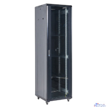 Rexant (04-1866-212) Напольный шкаф 19" 18U 600х600х987 (ШхГхВ), дверь стекло, металлическая задняя дверь, боковые съемные стенки, RAL 9005