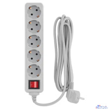 PC PET Сетевой фильтр AAP01006-3-G 3м (5 розеток, EURO, EURO/RUS), серый {619890}