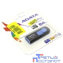 A-DATA Flash Drive 64Gb UV128 AUV128-64G-RBE {USB3.0, BLACK/BLUE}