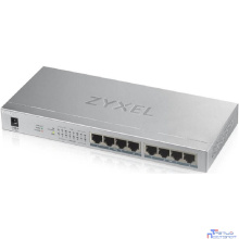 ZYXEL GS1008HP-EU0101F PoE+ коммутатор GS1008HP, 8xGE PoE+, настольный, металлический, бесшумный, бюджет PoE 60 Вт