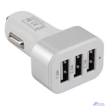 Cablexpert Адаптер питания 12V->5V 3-USB, 2.1/2/1A, белый (MP3A-UC-CAR17)