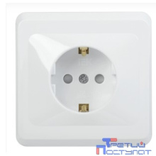 Iek ERV14-K01-16-DM РСш10-3-ВБ Розетка 1местн. c з/к c защ.штор. 16А ВЕГА (белый) IEK