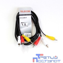 Telecom Кабель соединительный (TAV7150-1.5M) 3xRCA (M) - 3xRCA (M), стерео, аудио, 1.5м [6926123462812/6926123464090]