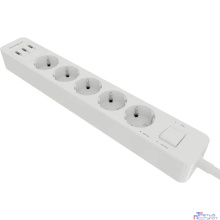 Harper Сетевой фильтр с USB зарядкой UCH-530 White (5 роз.,1,5м.,3 x USB 2.4A (max 3.4A), 4000W) {H00002264}
