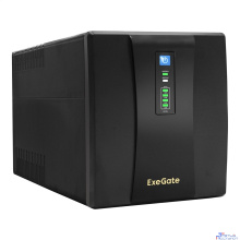 Exegate (EP212521RUS/EP223437RUS) SpecialPro UNB-1500.LED.AVR.4SH.USB (1500VA/950W, LED, AVR, 4*Schuko, USB, батарея 12V 9Ah - 2 шт., Black)