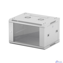 NEOMAX Шкаф телекоммуникационный настенный 6U (600х350), стеклянная дверь, замок (3шт) на ключе, разборный, цвет серый (1 коробка)[NCB-WM6U-6035GK3-100-GY