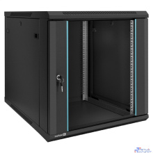 Exegate EX298610RUS Шкаф телекоммуникационный 19" настенный 12U ExeGate EC-WM-12U.600.G.BLACK (19”, 12U, 600x600x635mm (ШхГхВ), передняя дверь закаленное стекло, съемные боковые панели, пыле- и влагоз