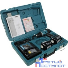 Makita DF332DWAE Дрель ак б\щет,{10.8В,2х2Ач Li-ion(слайдер),БЗП-10мм,0-450\0-1500\м,35\21Нм,1кг,чем,подсв}